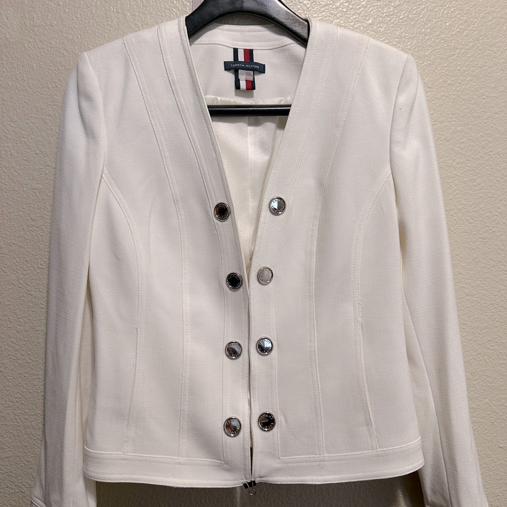 Tommy Hilfiger Women's Classic Tommy Open Front gold button Jacket, size 2
